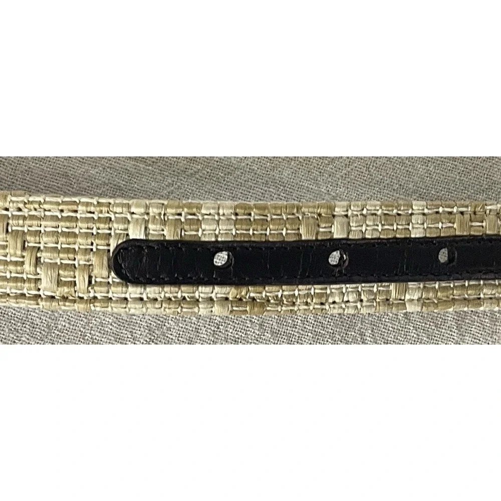 Talbots Italy Genuine Leather‎ Woven Belt Beige Medium 6904 Women EUC